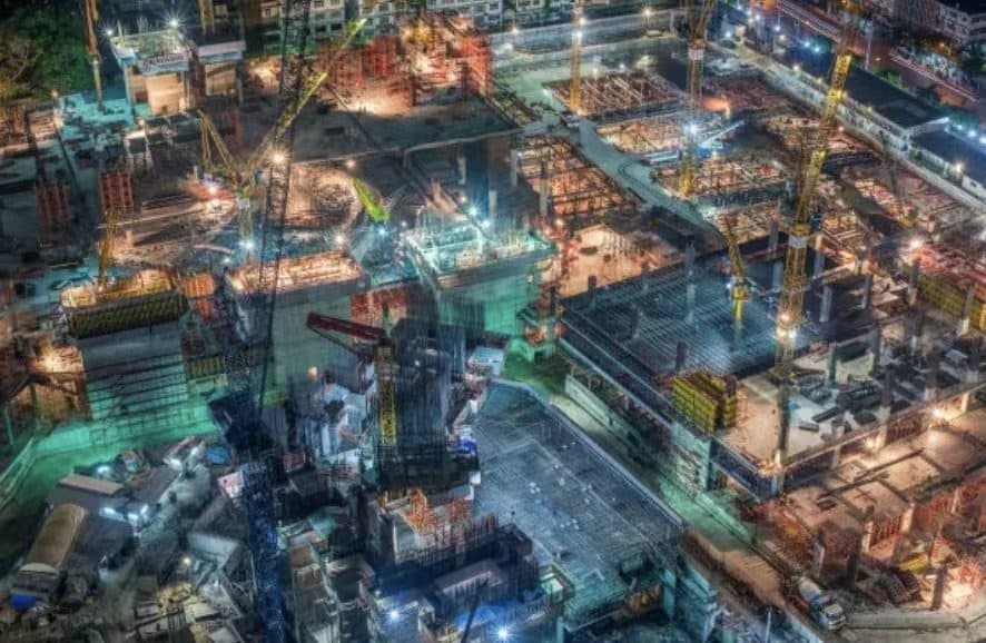 夜间施工现场